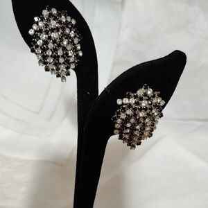 Sparkling Black and Silver Earrings